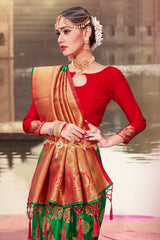 Green Banarasi Art Silk Woven Saree