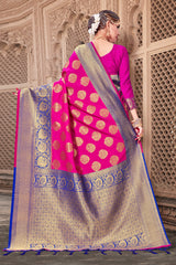Pink Banarasi Art Silk Woven Saree