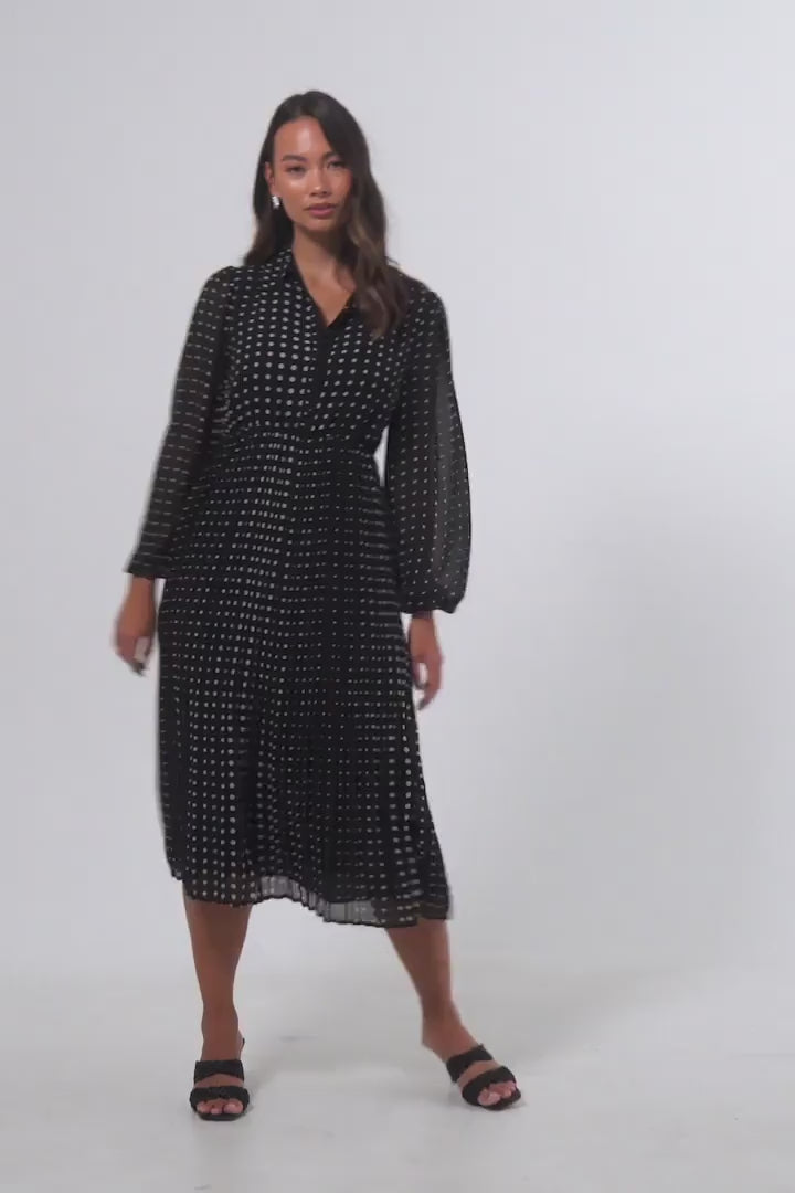 Pleated Shirt Dress