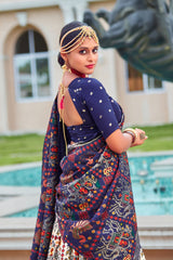 Ensemble de Lehenga Choli indien en coton et soie blanc cassé prêt à l'emploi pour femmes avec chemisier de créateur et Dupatta pour mariage