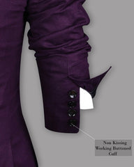 Wine Men's Two Button Dress Party Solid Suit Jacket Notched Lapel Slim Fit Stylish Blazer