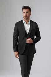 Veste de costume noire à texture de fête pour homme, blazer slim fit