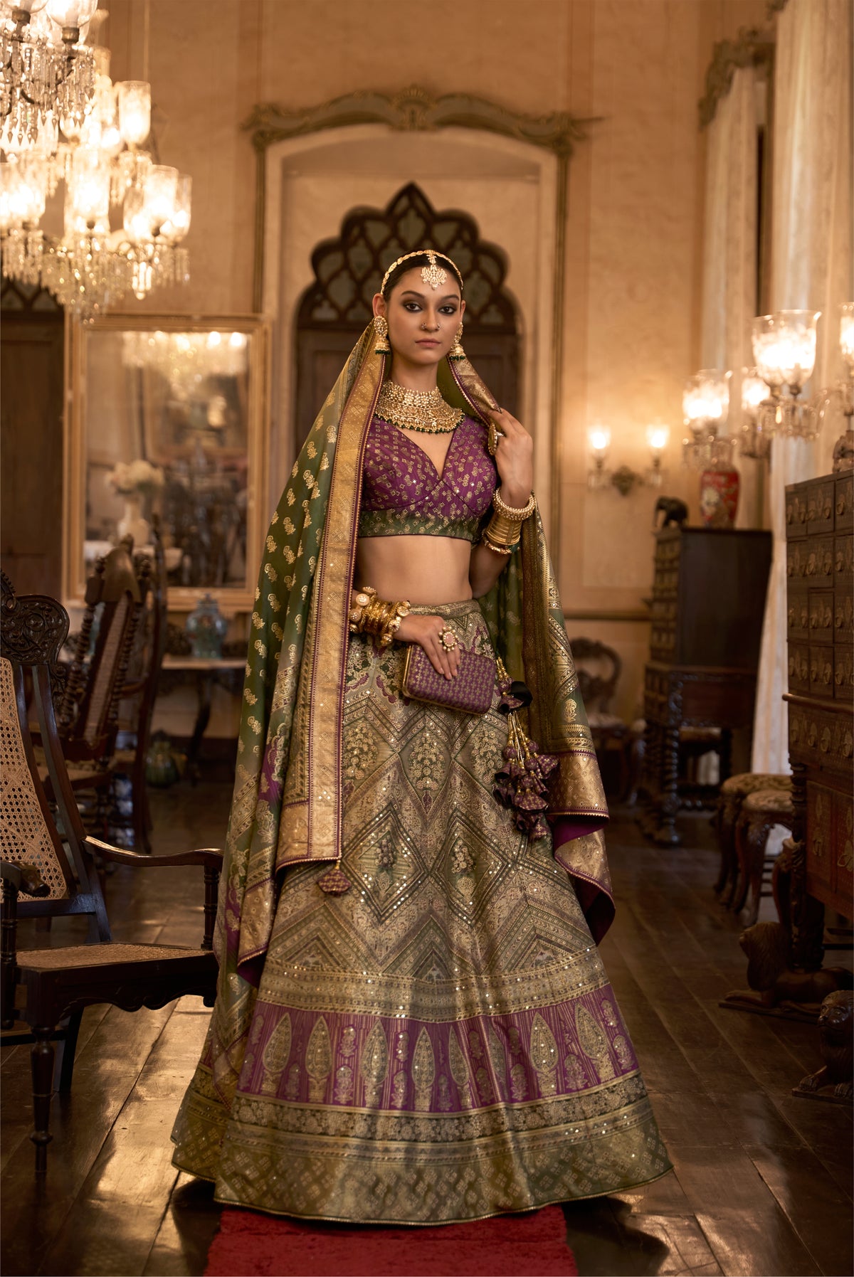 Purple Silk Sparkle Lehenga Choli