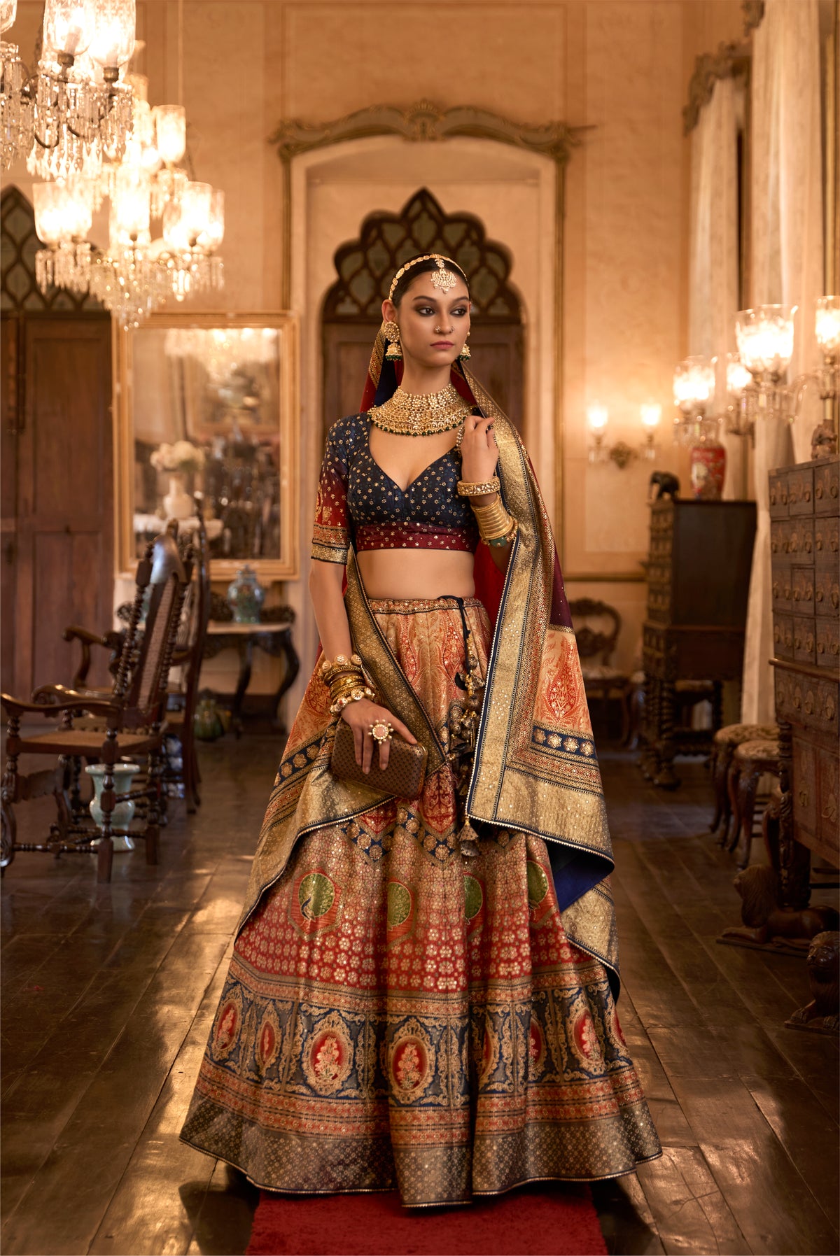 Coffee Brown Silk Sparkle Lehenga Choli