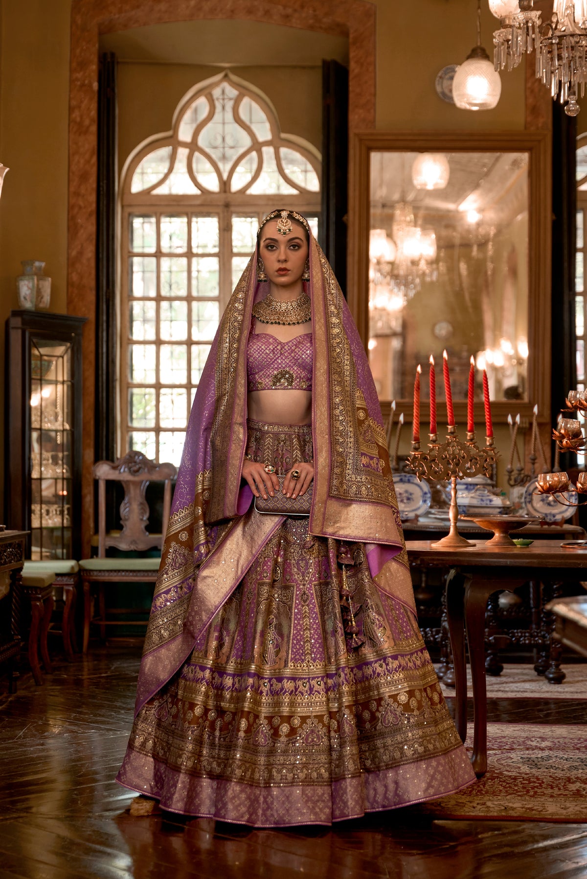 Lavender Silk Sparkle Lehenga Choli