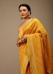 Mustard Banarasi Art Silk Woven Saree