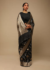 Black Banarasi Art Silk Woven Saree