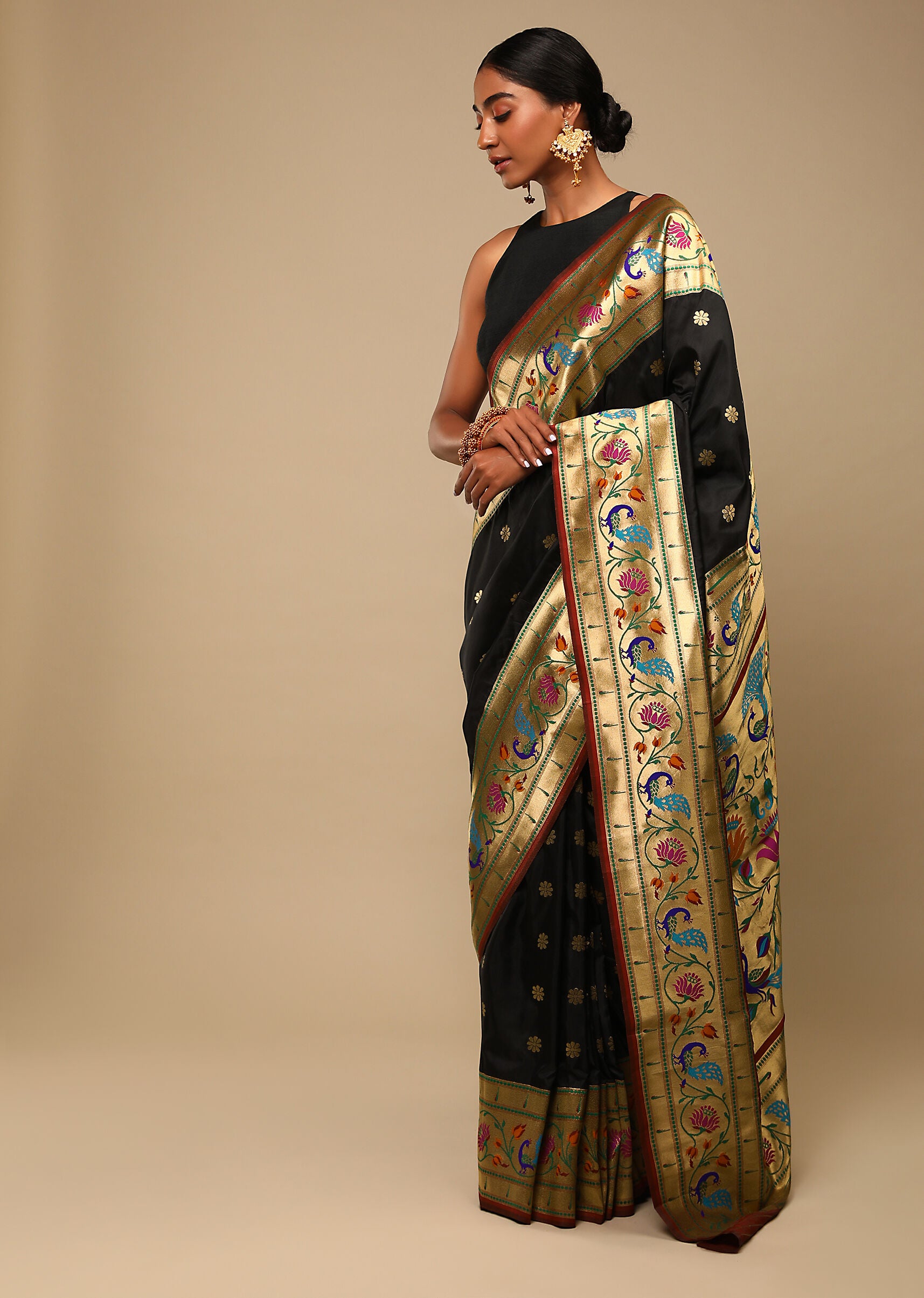 Black Banarasi Art Silk Woven Saree