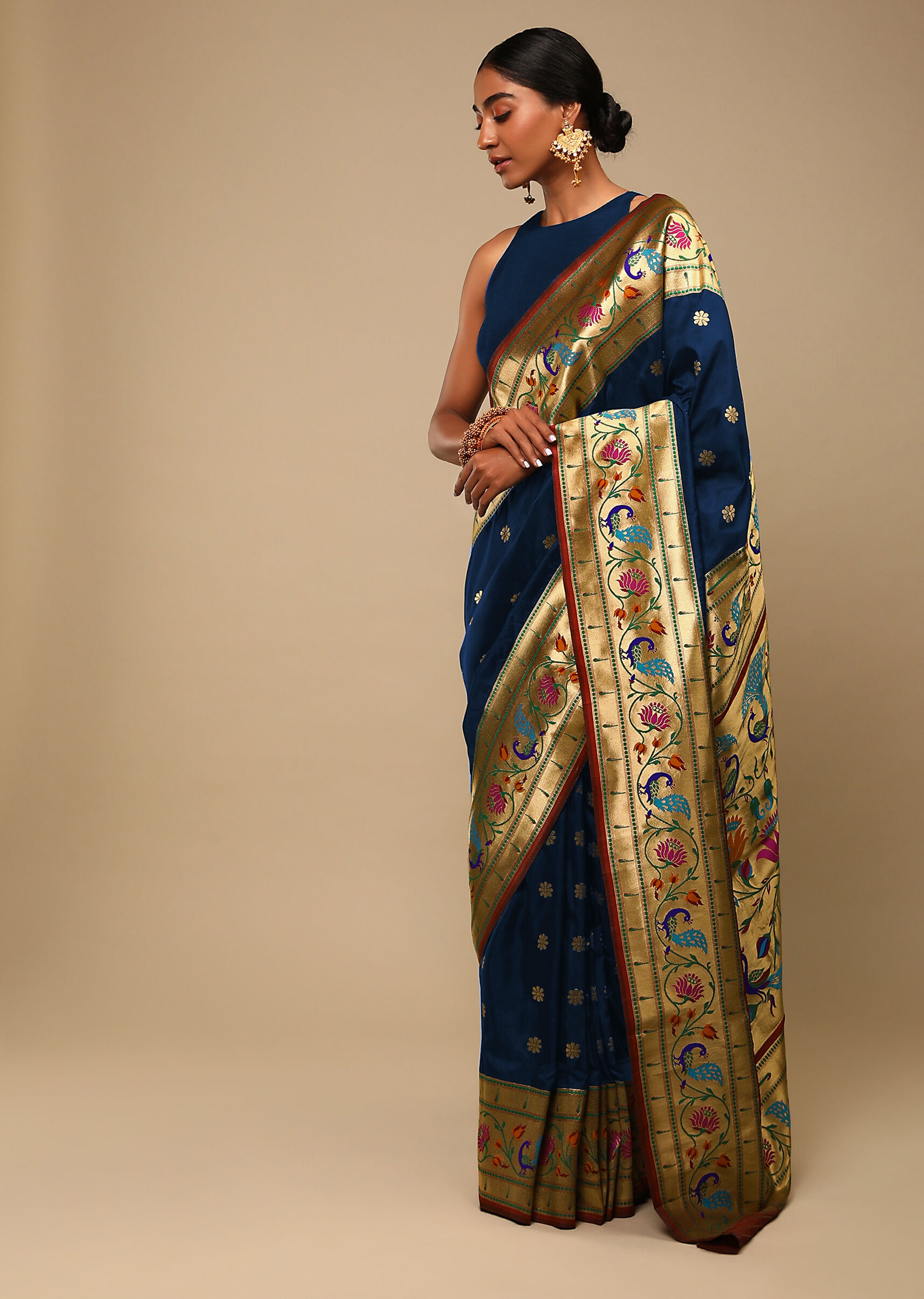 Blue Banarasi Art Silk Woven Saree