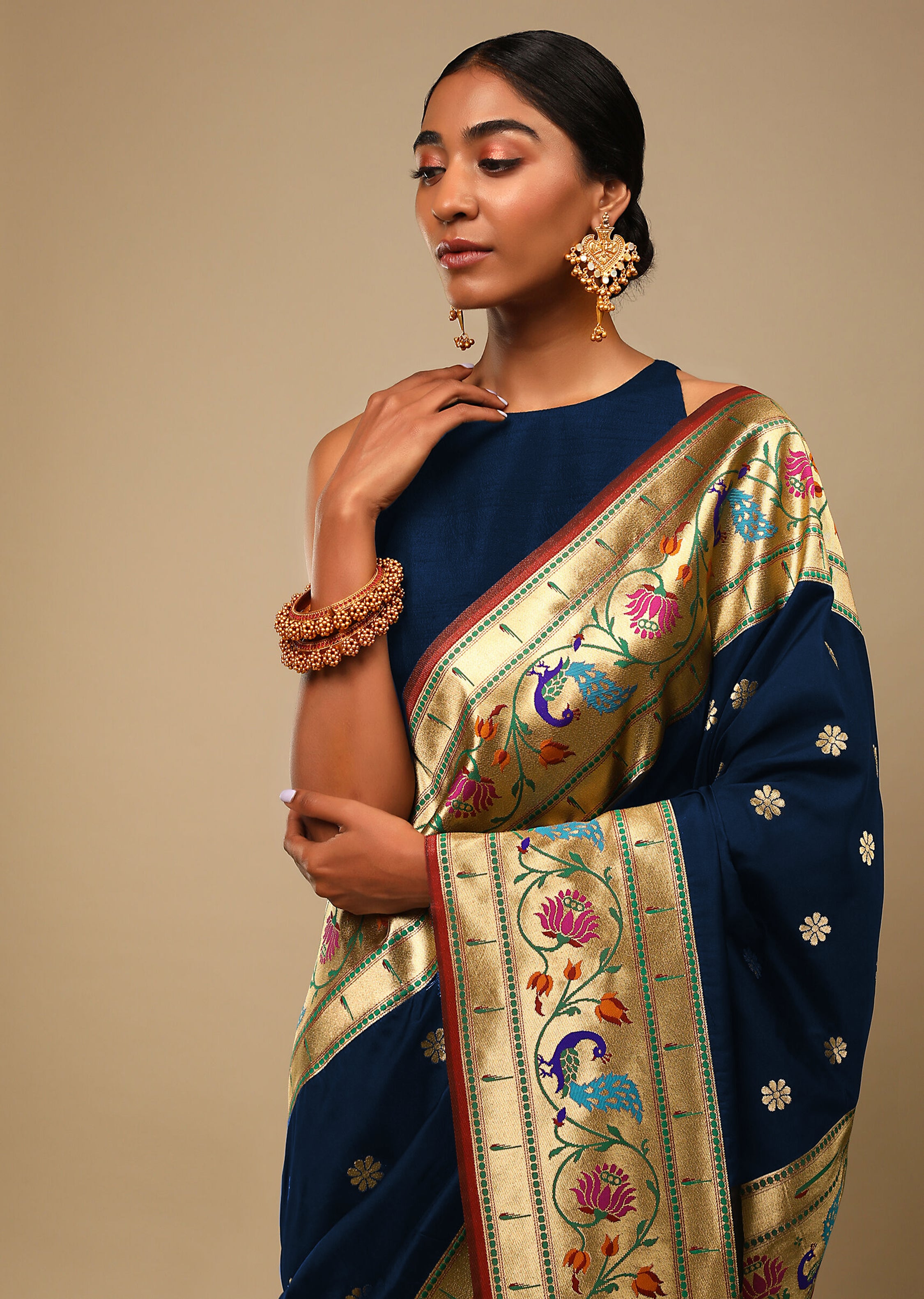 Blue Banarasi Art Silk Woven Saree