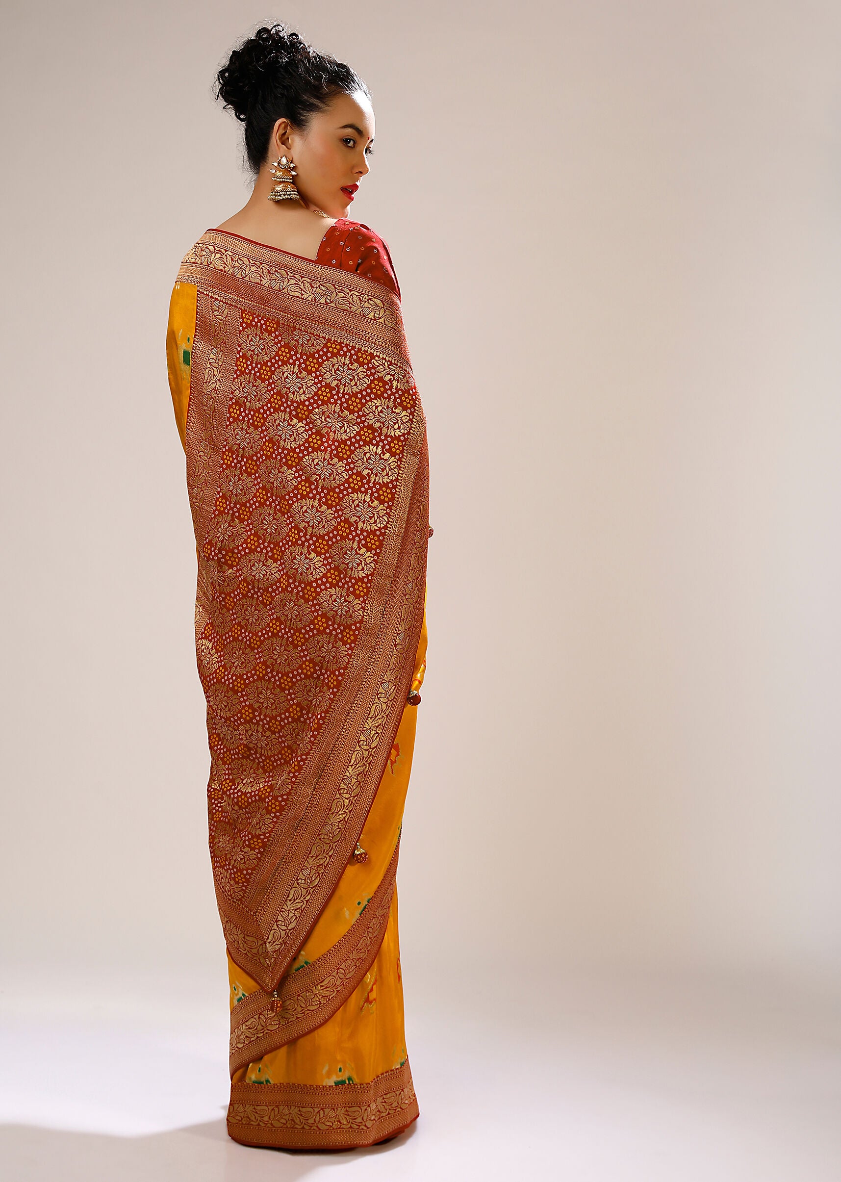 Mustard Banarasi Art Silk Woven Saree