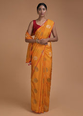 Mustard Banarasi Art Silk Woven Saree