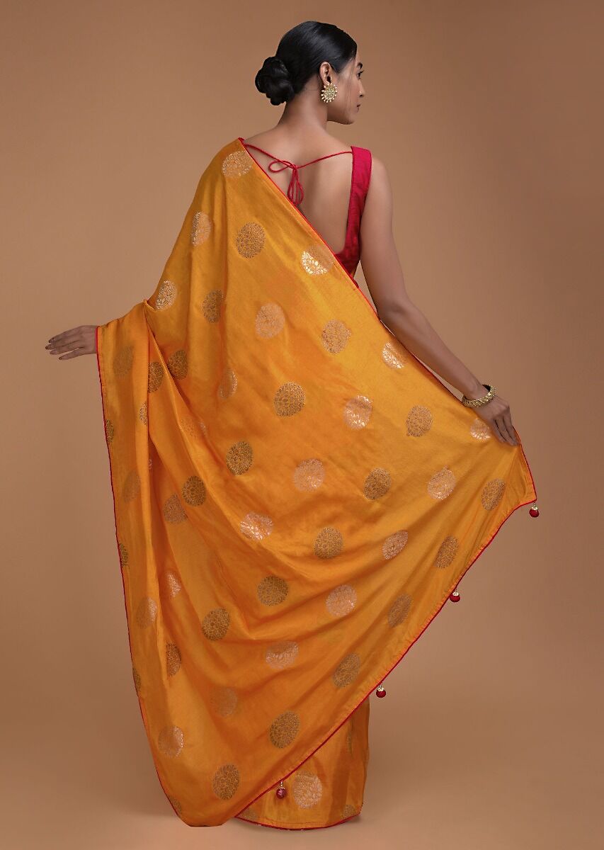 Mustard Banarasi Art Silk Woven Saree