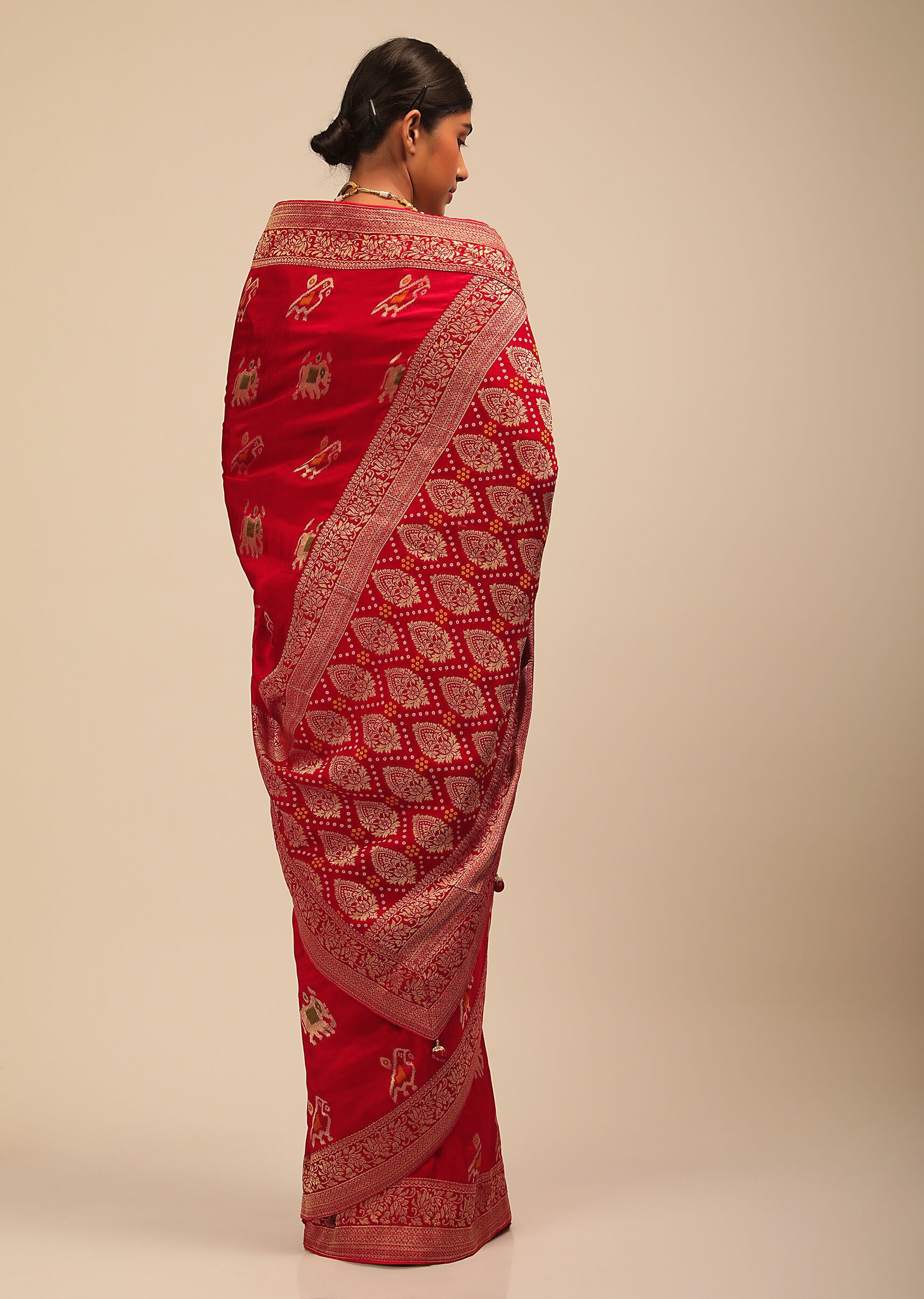 Red Banarasi Art Silk Woven Saree