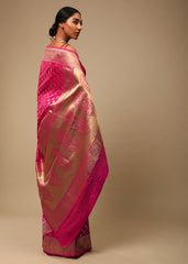 Pink Banarasi Art Silk Woven Saree