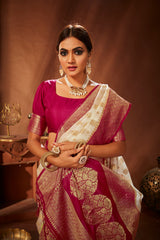 Organza Party Wear Woven Saree