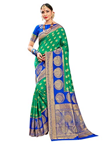 Elina fashion Sarees for Women Patola Art Silk Woven Work Saree & Customize Stitched Blouse