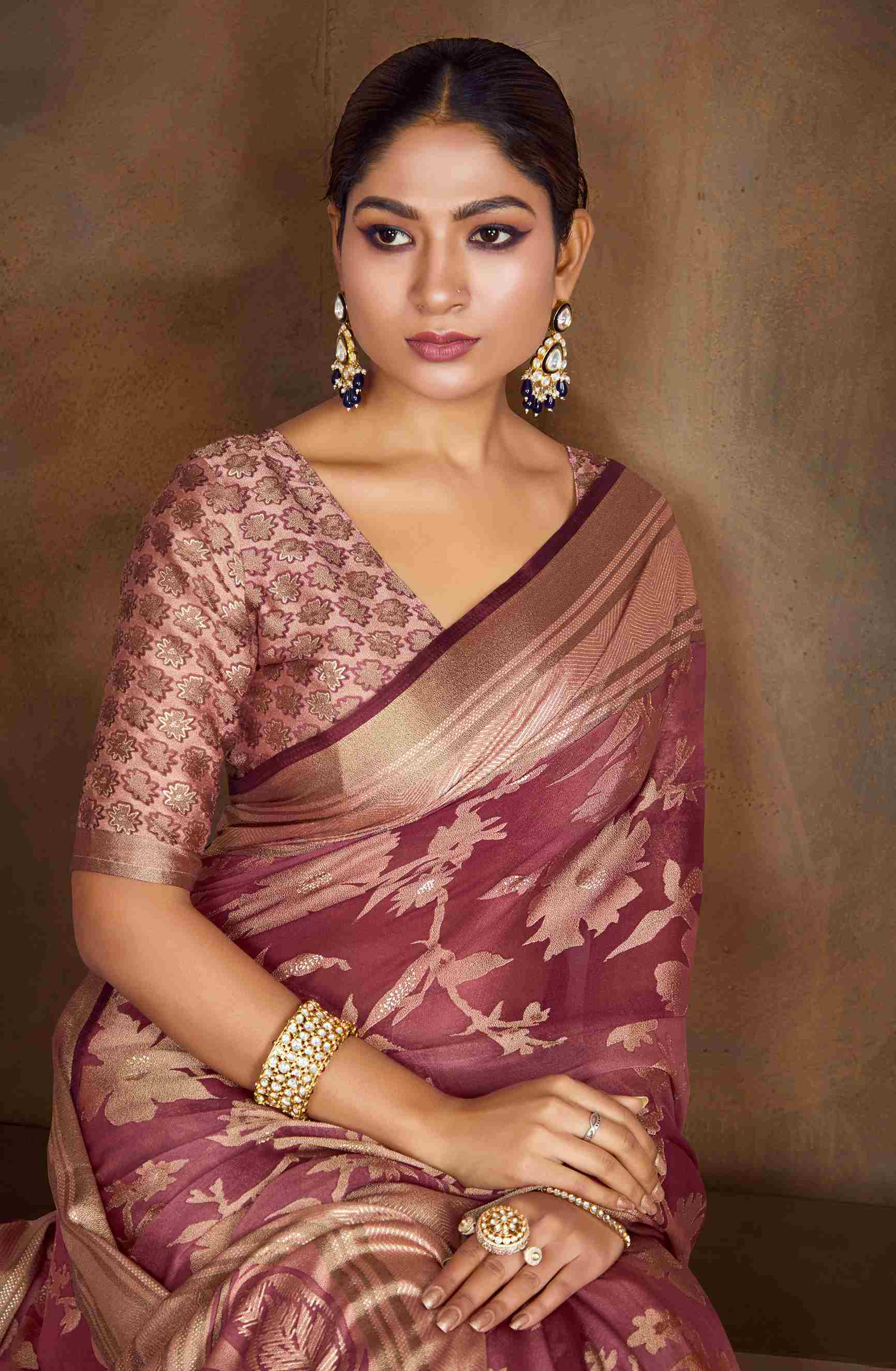 Purple Moss Brasso Saree