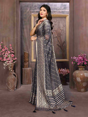 Dark Blue Moss Brasso Saree