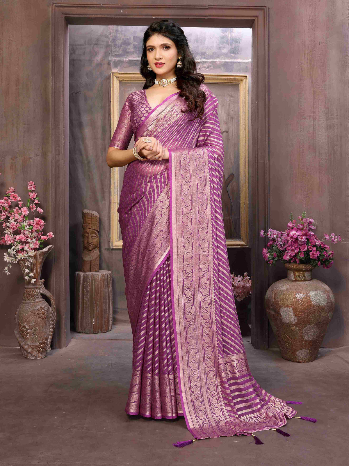 Violet Moss Brasso Saree