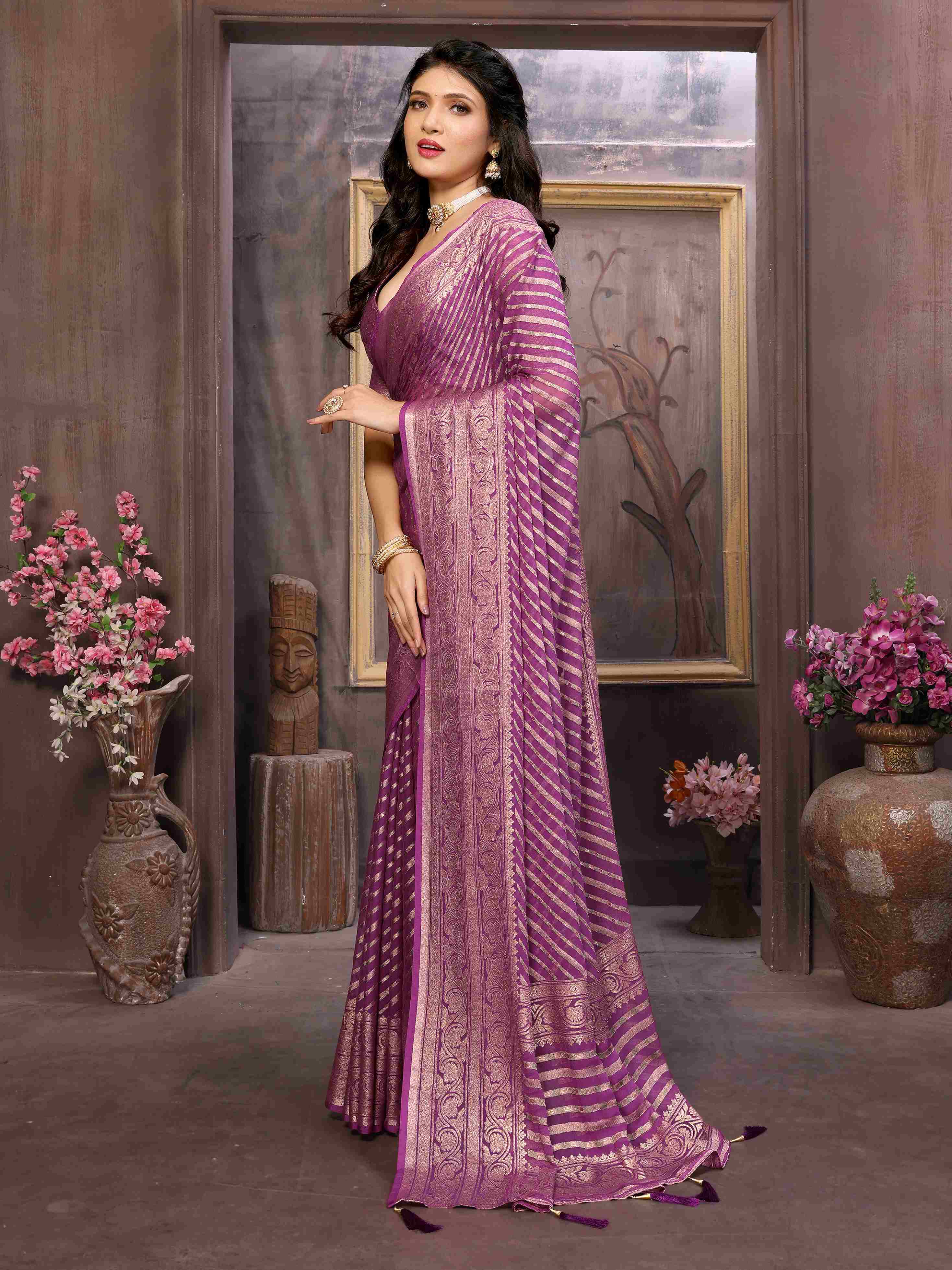 Violet Moss Brasso Saree