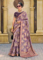 Purple Jacquard Woven Saree