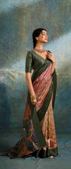 Multi Green Jacquard Woven Saree