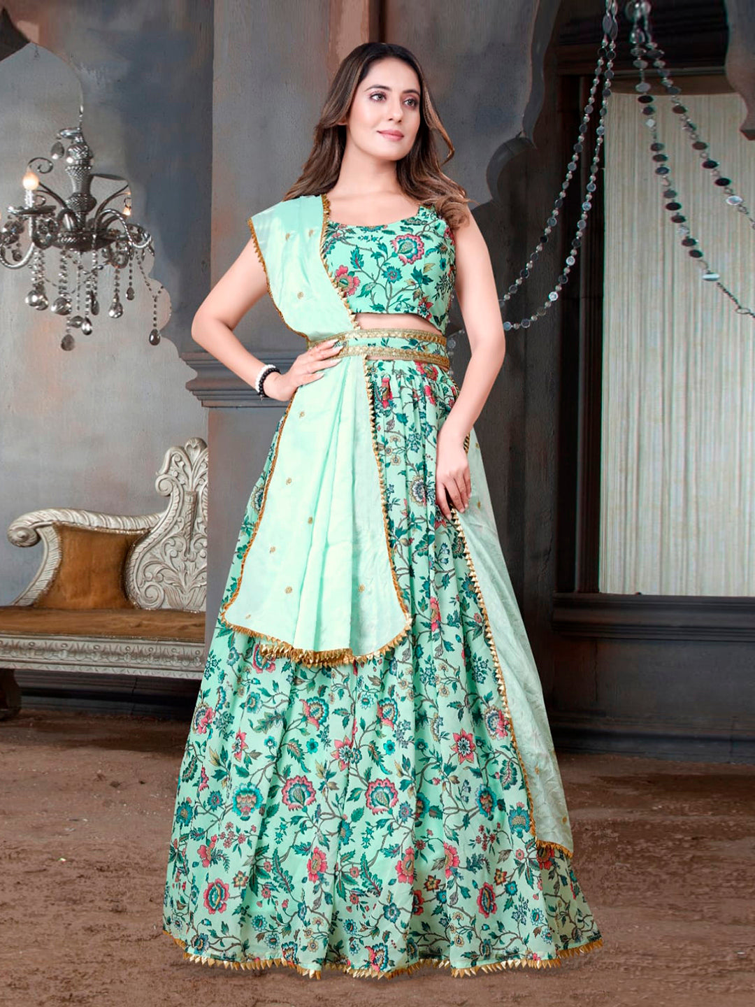 Aqua Weightless Digital Printed Lehenga Choli