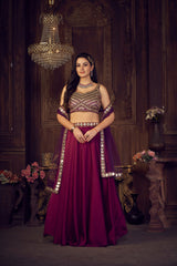 Purple Rangoli Silk Embroidery Lehenga Choli