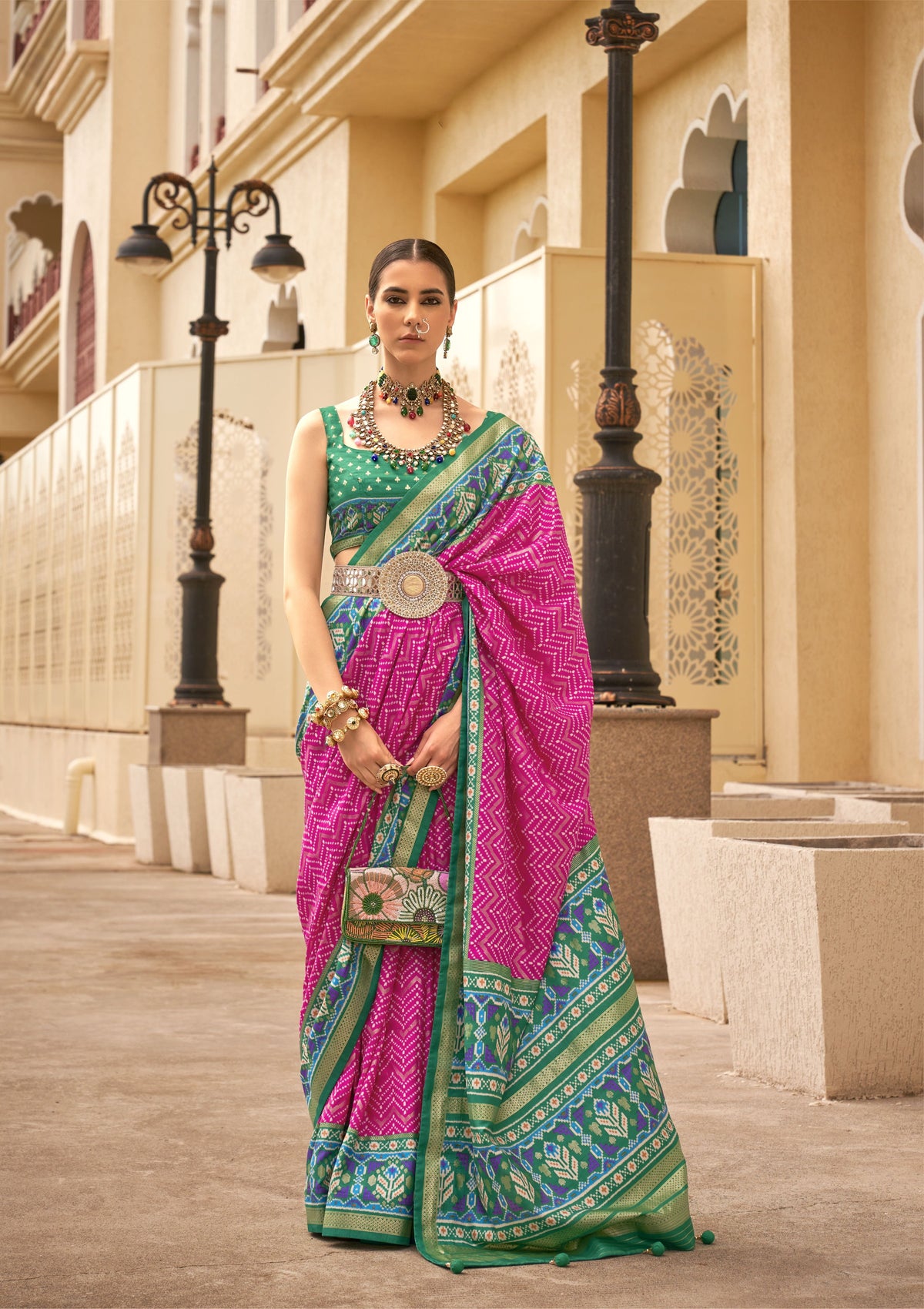 Pink Silk Patola Saree