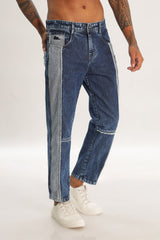 Pantalon cargo en denim bleu ciel pour homme