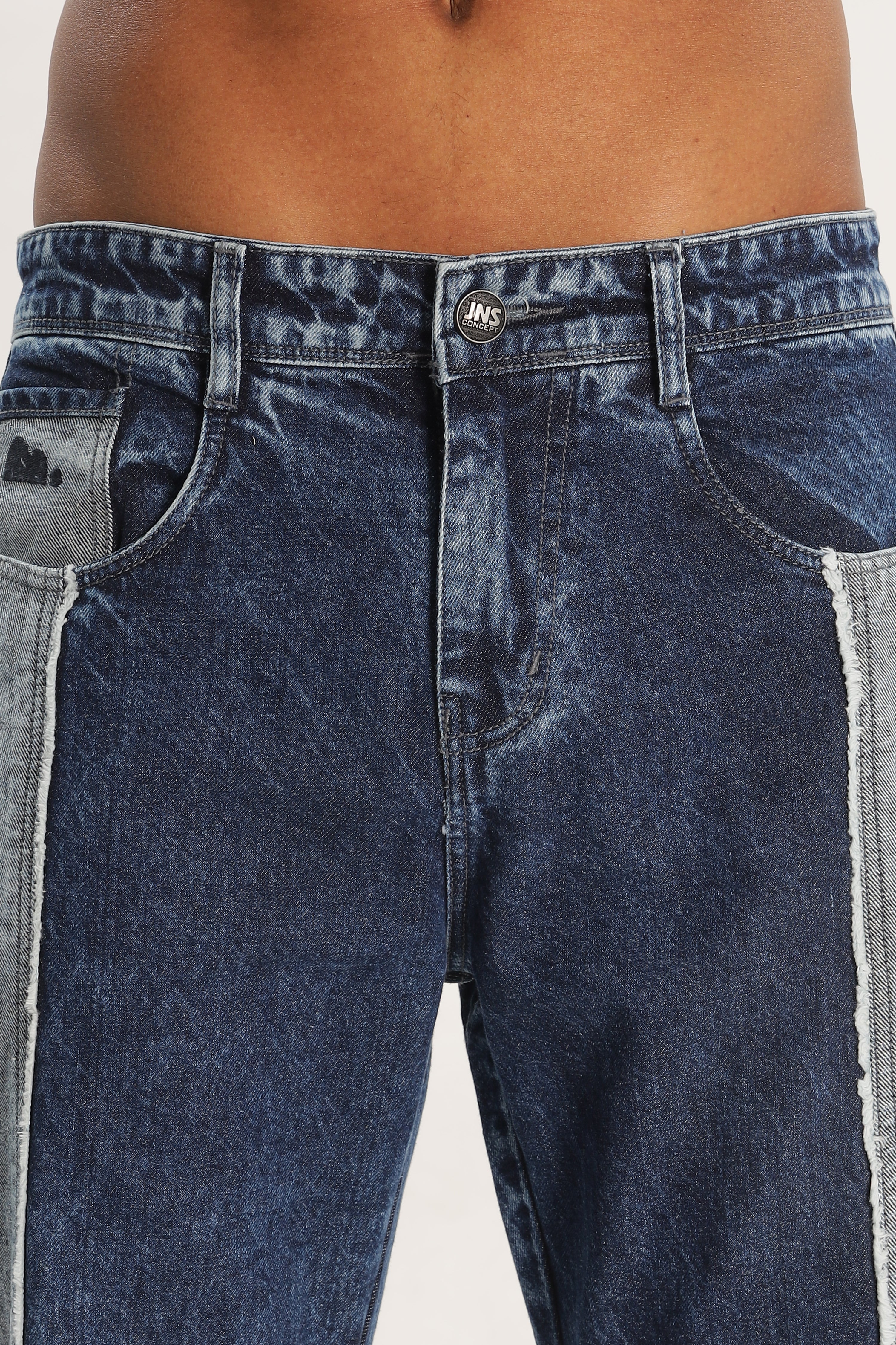 Pantalon cargo en denim bleu ciel pour homme