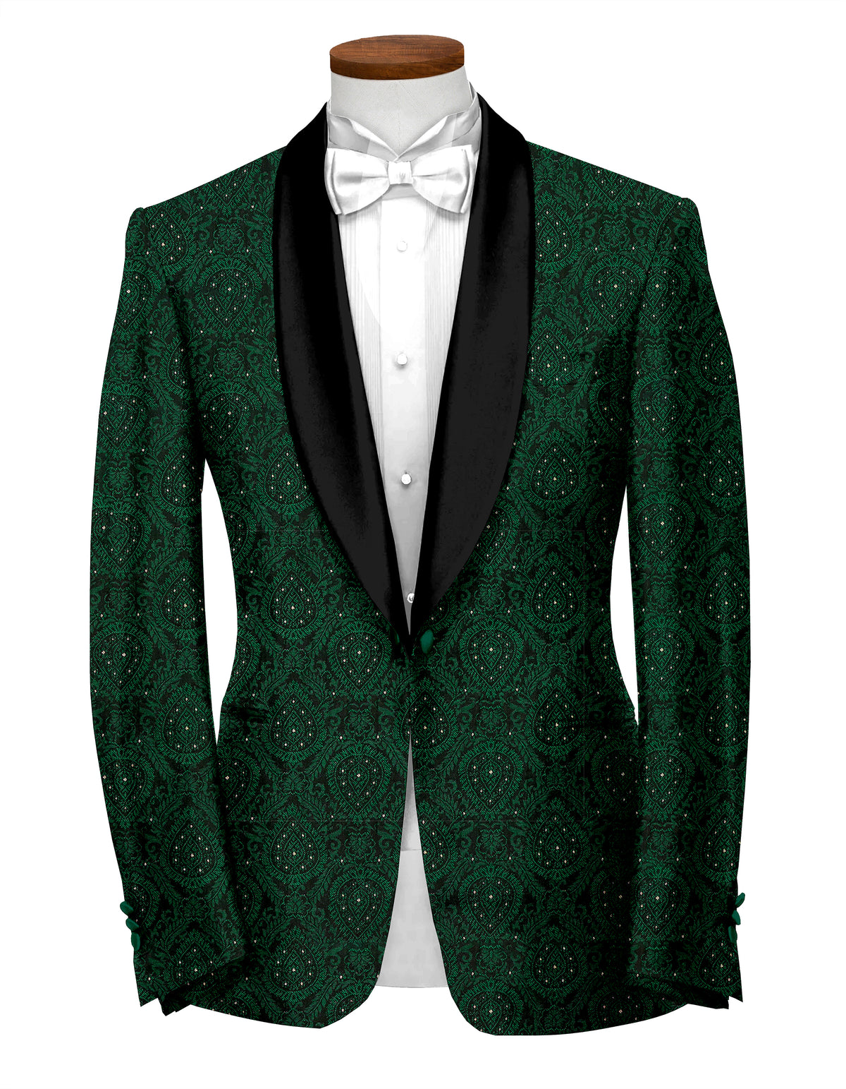 Sherwood Green Men's Party Embroidery Suit Jacket Slim Fit Blazer