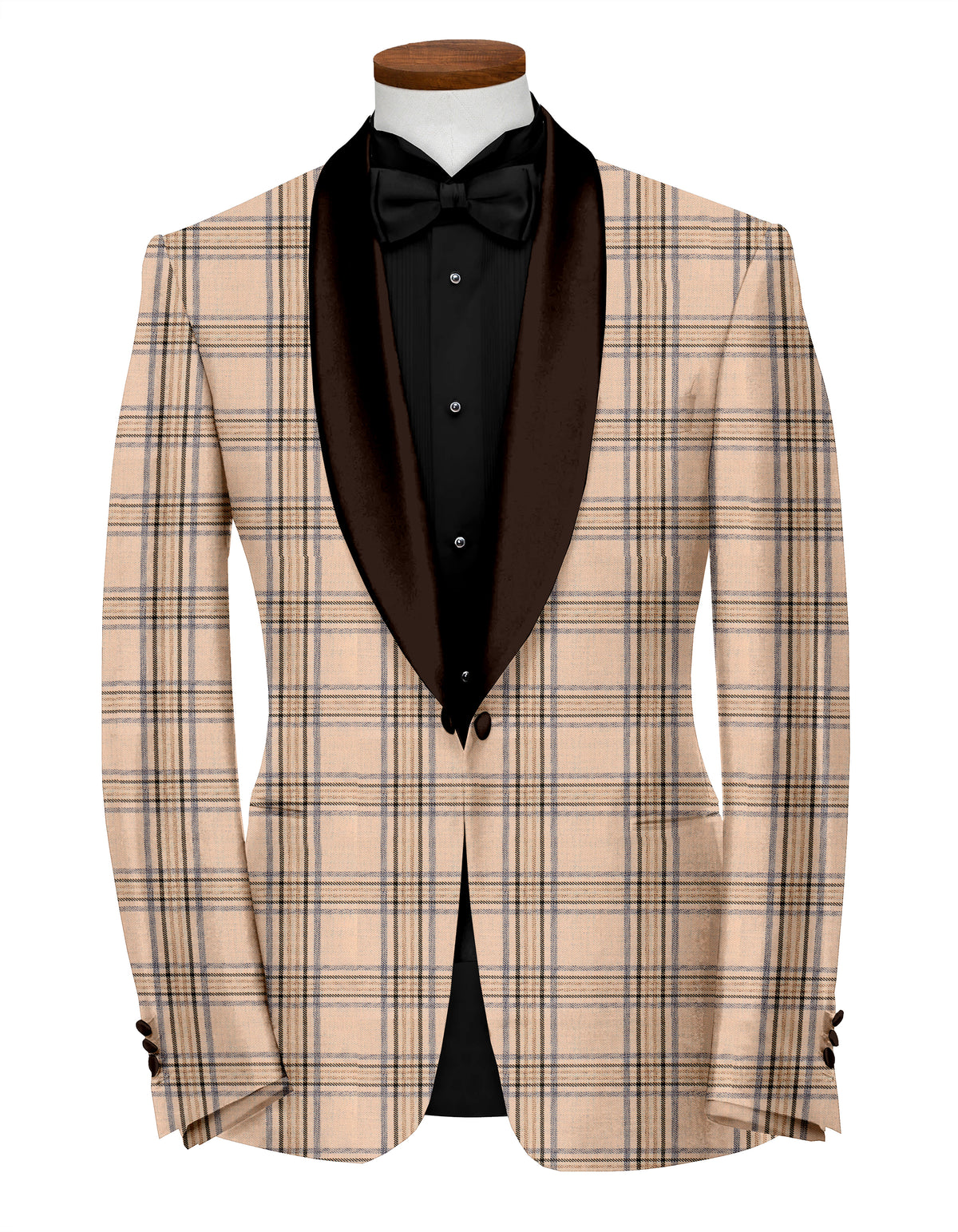 Rose Gold Men's Party Checks Suit Jacket Slim Fit Blazer