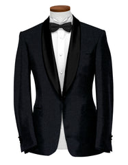 Black Men's Party Texture Suit Jacket Slim Fit Blazer