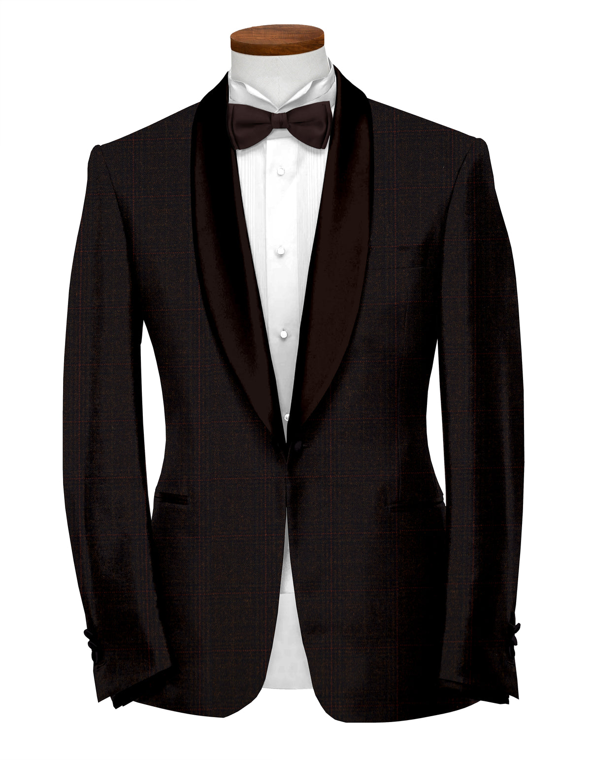 Dark Brown Men's Party Checks Suit Jacket Slim Fit Blazer