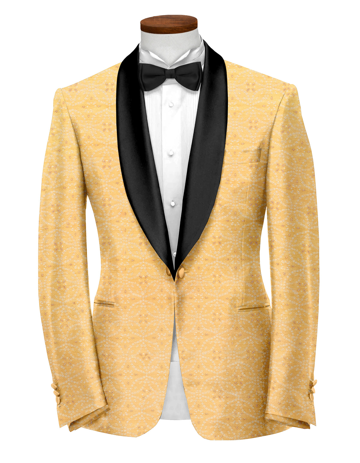 Peach Orange Men's Party Jacquard Suit Jacket Slim Fit Blazer