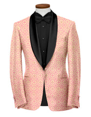 Dull Pink Men's Party Jacquard Suit Jacket Slim Fit Blazer