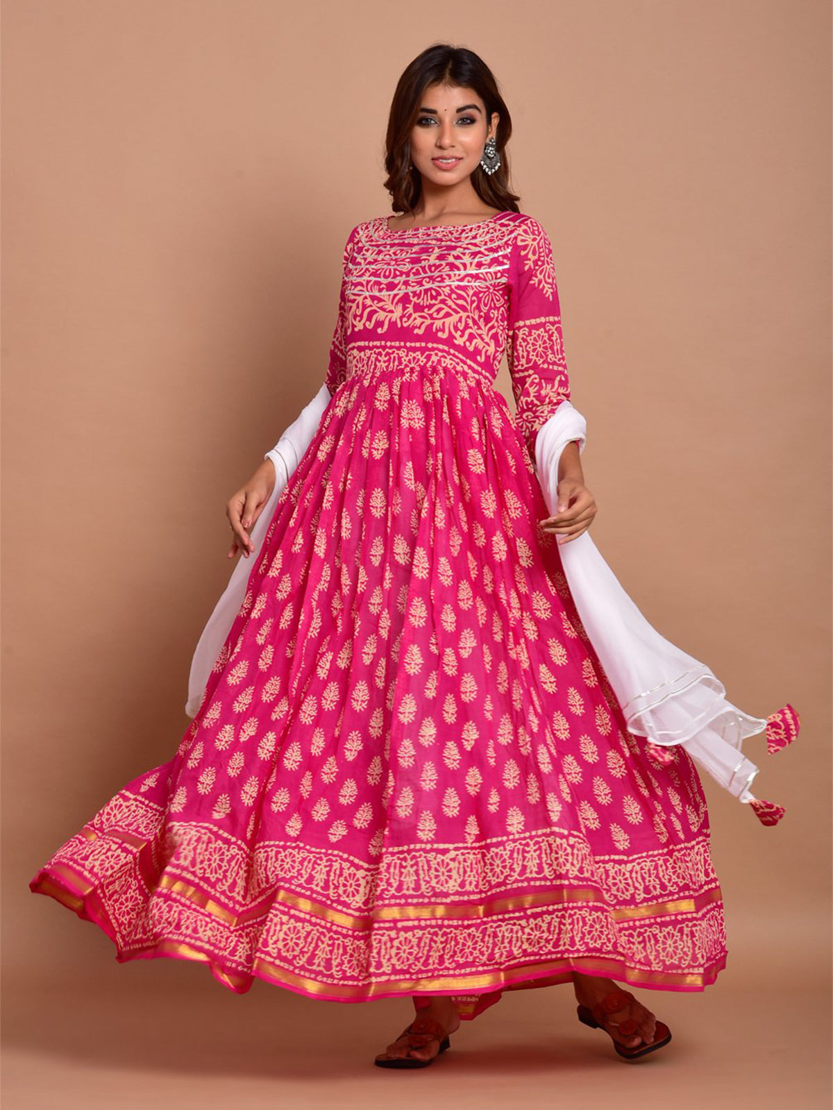 Pink Rayon Printed Kurti