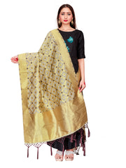 Gold Banarasi Art Silk Woven Dupatta