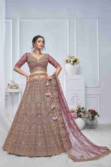 Onion Pink Soft Net Embroidered Lehenga Choli