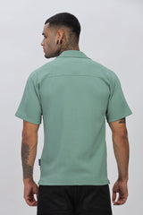 Light-Green Popcorn Half Sleeves Regular Shirt