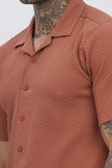 Chemise régulière à manches mi-longues Rust Popcorn