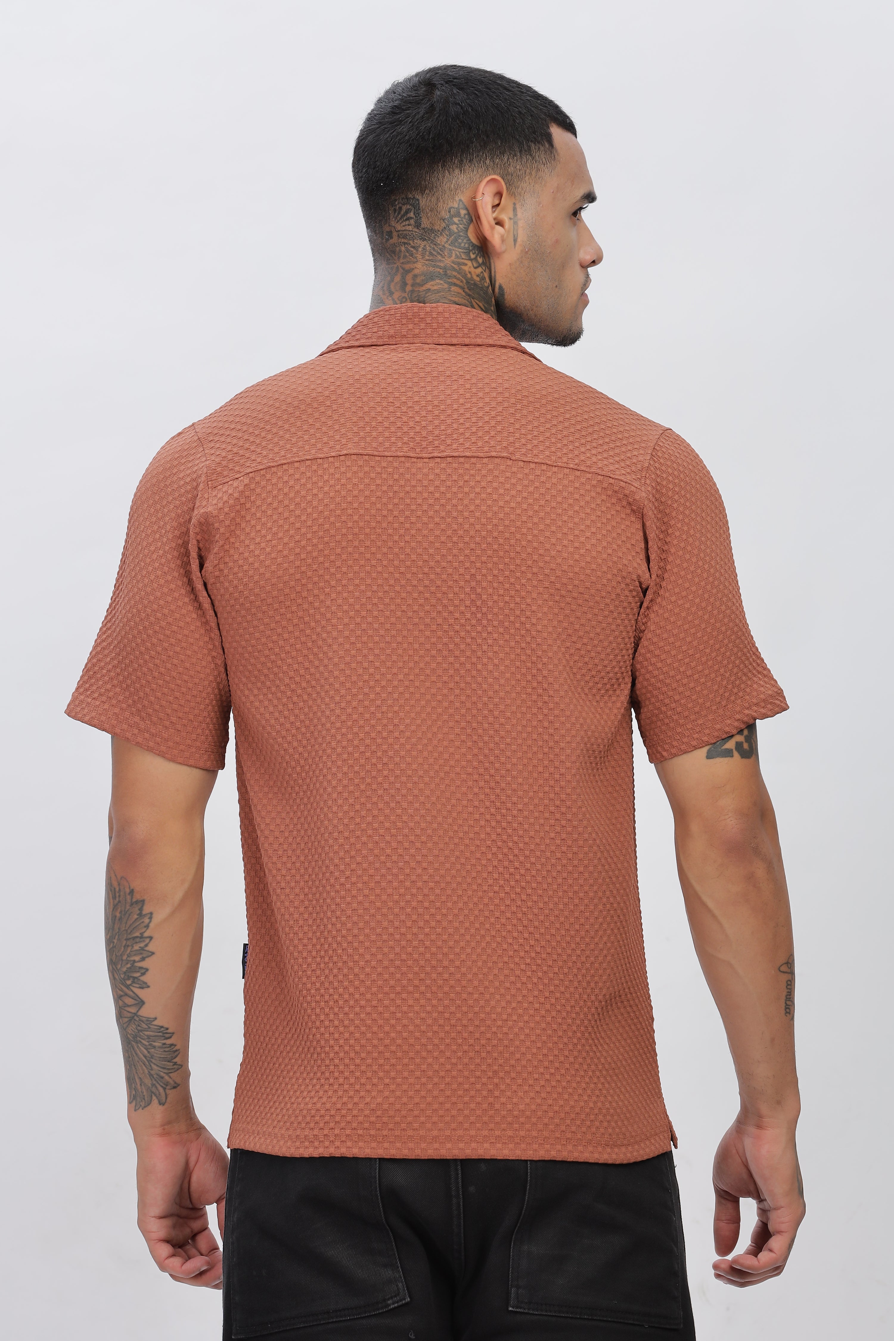 Chemise régulière à manches mi-longues Rust Popcorn