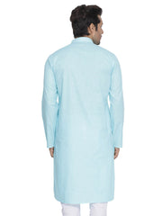 Men's Sky Blue Cotton Kurta Pajama Set