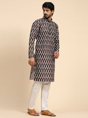 Ensemble pyjama Kurta à imprimé numérique en coton multi-viscose pour homme 