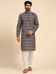 Ensemble pyjama Kurta à imprimé numérique en coton multi-viscose pour homme 