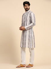 Ensemble pyjama Kurta à imprimé numérique en coton multi-viscose pour homme 