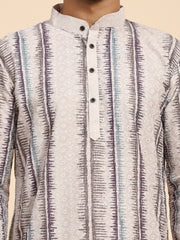 Ensemble pyjama Kurta à imprimé numérique en coton multi-viscose pour homme 