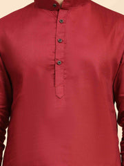 Ensemble pyjama Kurta en coton tissé marron pour homme 